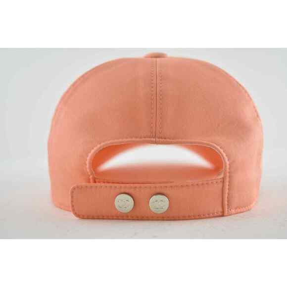 Chanel REV Orange Peach Turquoise Blue CC Logo Baseball Cap Curved Peak Hat - Picture 9 of 12